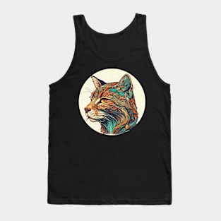 Vintage Lady Cat Boho - Cat Hippy Lover Tank Top